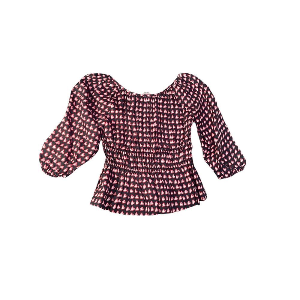 Kate Spade New York Women’s Small Fancy Hearts Long Sleeve Riviera Blouse - Picture 5 of 5